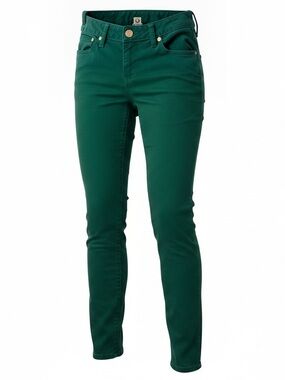 Tory Burch Emerald Green Ivy super skinny Straight-Leg Jeans Sz 28 wi/ pockets